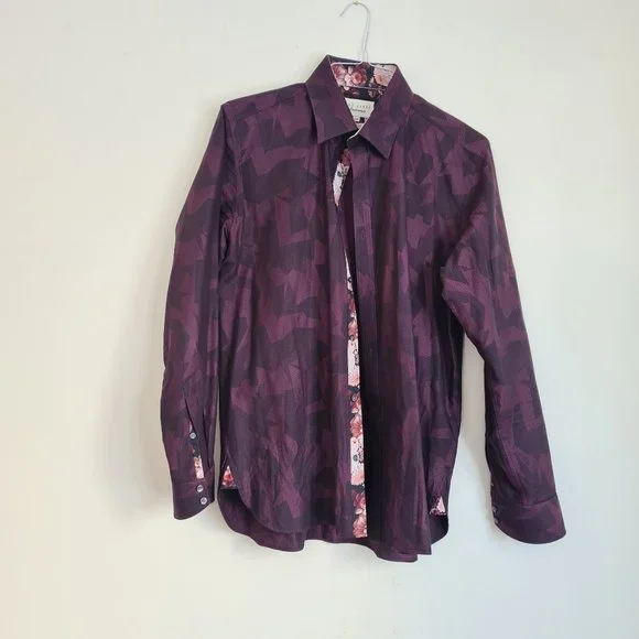 Purple/Maroon long sleeve mens shirt Medium - Picture 1 of 2